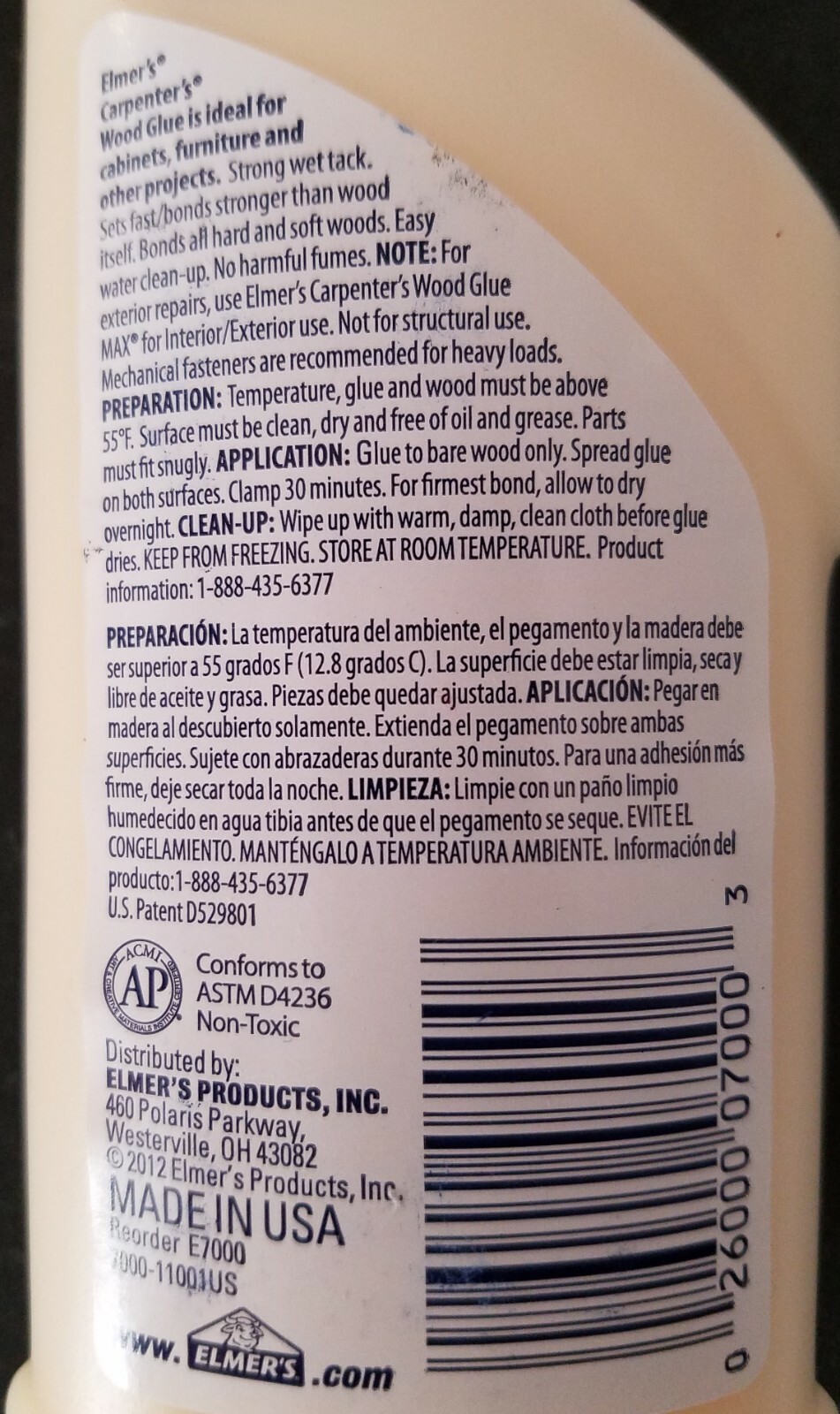 Elmer's Carpenter's Wood Glue Interior Sandable Paintable 4oz E7000 eBay