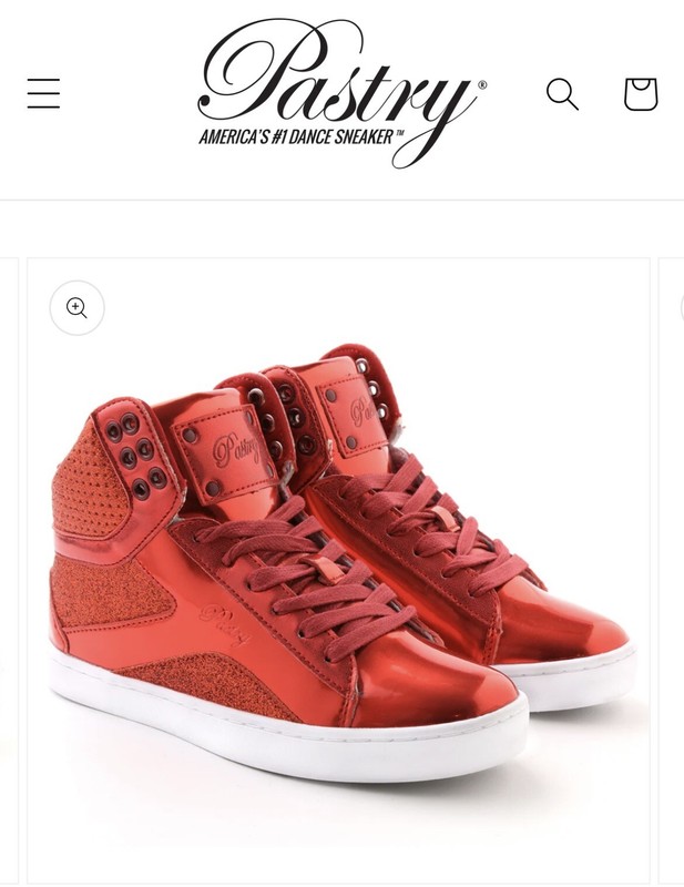 Pop Tart Glitter/Metallic Womens Sneaker Red 8.5 dance/ Hip Hop/Halloween/xmas