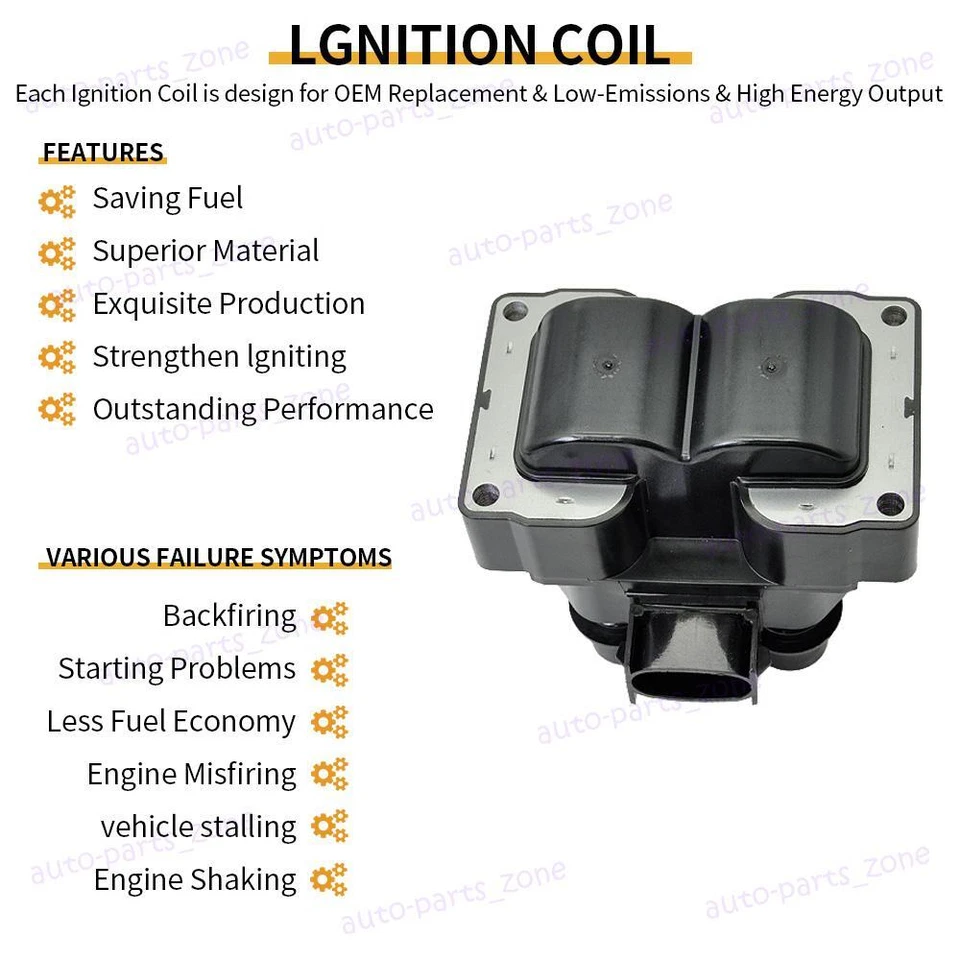 2 Ignition Coil FD487 & 8 Spark Plug & 8 Professional Wire set for Ford Mustang - Image 2 of 4