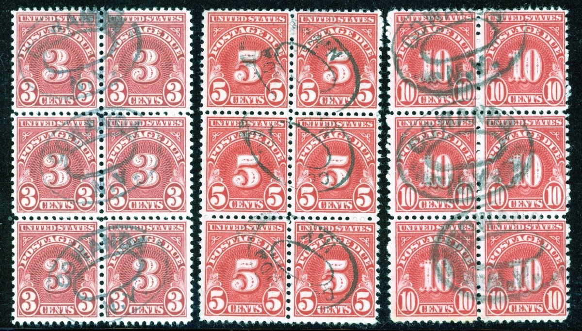アメリカ切手です Stamps United States, Scott # J82-J84 used blocks of six | eBay