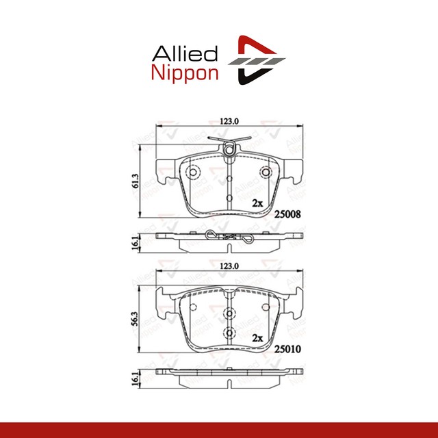 ADB02156 Allied Nippon Rear Brake Pad Set Genuine 5 Year for sale online eBay
