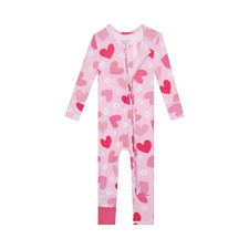 Posh Peanut bamboo"Daisy Love" hearts/daisies zipper convertible, 18-24 mos,NWT