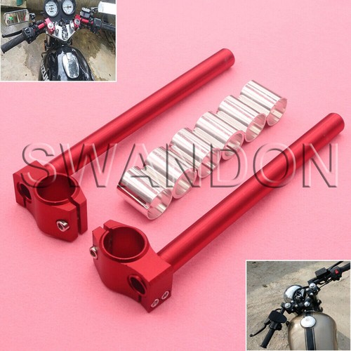 43mm Rised CNC Clip Ons Handlebar Clipon Fork Tube Clamp 7/8 Universal