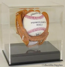 ACRYLIC MINI BASEBALL GLOVE / MITT BALL DISPLAY CASE