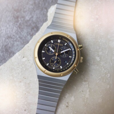 Citizen Eco-Drive AT2544-64E Chronograph Black Analog Gold