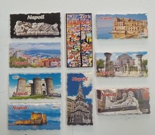 set 9 calamita magnete per frigo veduta Napoli artigianato  Souvenir made italy