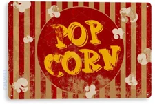 Popcorn Sign Hot Fresh Butter Popcorn Machine Movie Theater Cinema Tin Sign C826