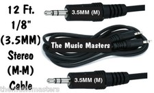 12' ft 3.5MM 1/8" M-M Audio Cable Patch Wire Headphone Outputs to Aux Inputs