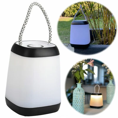 LED Camping-Leuchte 12x9cm Schwarz Weiß IP44 tragbar Gartenlaterne Garten Zelten
