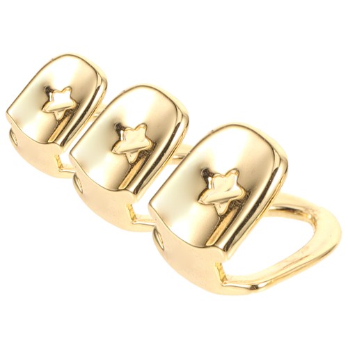 3 Pcs Golden Teeth Cap Tooth Caps Grills for Your Cosplay Jewelry - Picture 5 of 12