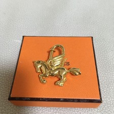 Hermes Cadena Gold Pegasus Bag Charm Horse Padlock w/Box 1993 Limited