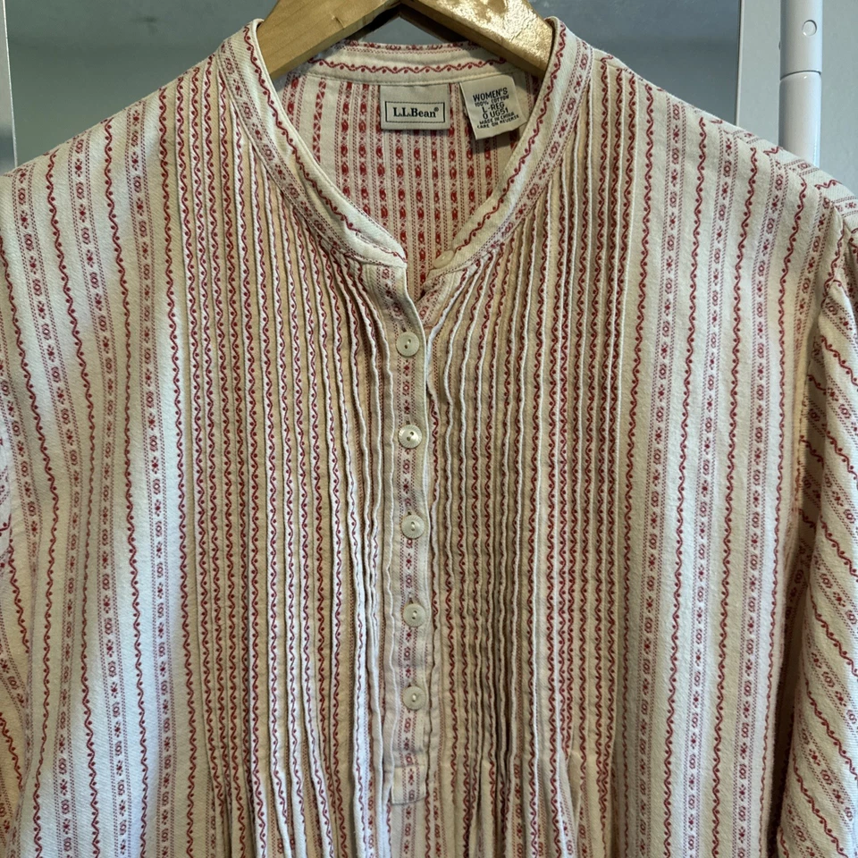 L.L. Camisón de franela Bean para mujer grande rojo Navidad cabaña algodón acogedor cálido Foto 4 de 4