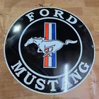FORD MUSTANG PORCELAIN ENAMEL SIGN 29 X 29 INCHES