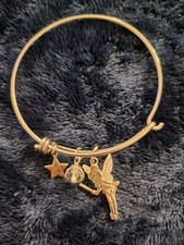 DISNEY TINKERBELL SILVER PLATED CHARM BRACELET BANGLE TINK / TINKER BELL