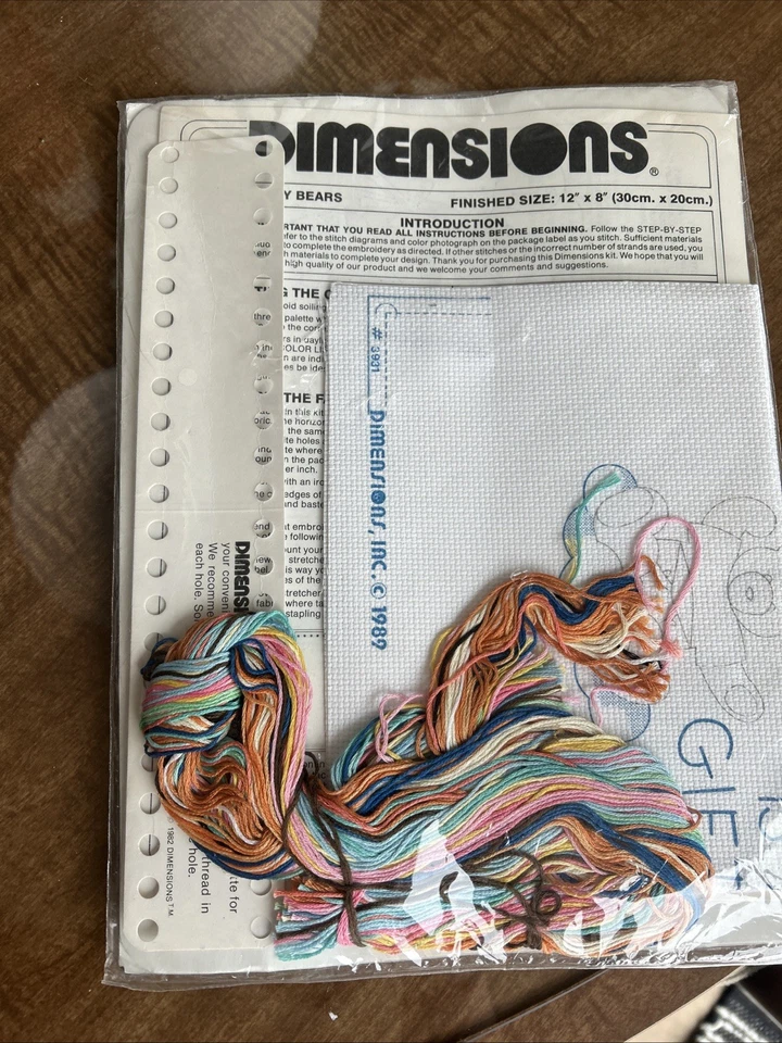 Dimensions No Count Cross Stitch Kit Heavenly Bears Nursery Wall Accent NOS 3931 - Image 2 of 2