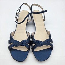 Touch Ups by Benjamin Walk LENA Navy Embellished Strappy Wedge Sandals, 12W