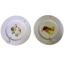 AZA Trattoria Salad Plates Vegetable Motif Made in Germany set of 2