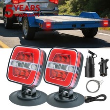 2X Wireless Trailer Lights Magnetic LED Tow Light Turn Signal Brake Reverse Stop
