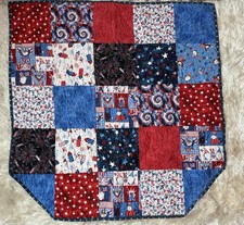 Handmade Baby Toddler Quilt 4th July 35  x 35  
