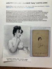 CDV - ELEANOR "Nelly" C.  LEWIS -Step-Granddaughter of George Washington