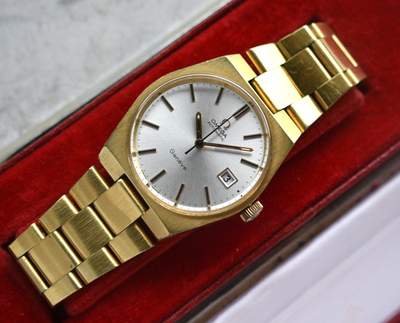 1971 Vintage Omega Geneve Automatic Gold Bracelet Men's Date Watch