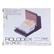 Vintage Rolodex S-310C Autodial Address Book Desktop Organizer Smoke Brown NIB