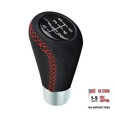 6 Speed Shift Knob Leather Stick Shifting Lever Handle Gear Shifter Knobs Red 6 Speed Shift Knob Leather Stick Shifting Lever Handle Gear Shifter Knobs Red
