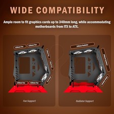 KEDIERS PC Case Red ATX Mid Tower Tempered Glass Gaming Computer 6