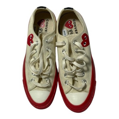Converse All Star Chuck Taylor Beige X Play Comme Des Garçon Unisex SZ 37.5 EC