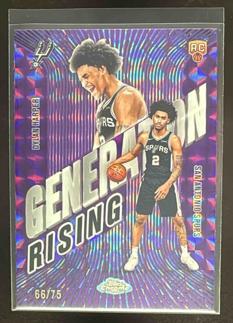 2025-26 Topps Chrome Dylan Harper Generation Rising Geometric Purple RC #66/75