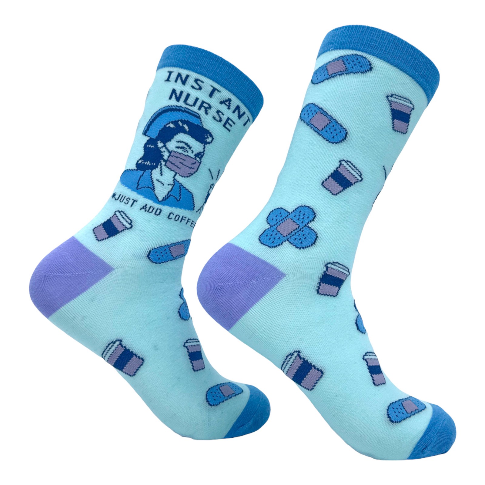Women's Instant Nurse Just Add Coffee Socks Funny Nursing Caffeine Lovers