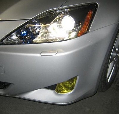 Pre-Cut Yellow Vinyl Fog Light Tint Overlays For 2011-2013 Lexus IS 250 / IS 350