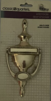 Solid Brass Door Knocker 8  Classic Quarters New Old Stock Traditional