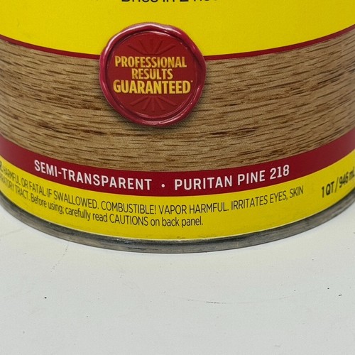 Minwax Stain PURITAN PINE #218 Wood Finish 1 Quart Premium Oil Discontinued NEW - Picture 2 of 4