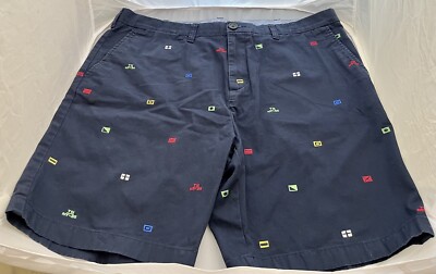 EUC Tommy Hilfiger Navy Flag Print 38W Shorts 9  Inseam