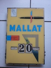 CALENDRIER PERPETUEL VERRE  PUBLICITAIRE (  GOMME ) MALLAT /   ANNEES 50  60 