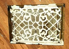 Vtg Antique Cast Iron Floor Grate Heat Vent Register Cover 13 7/8" x 10"