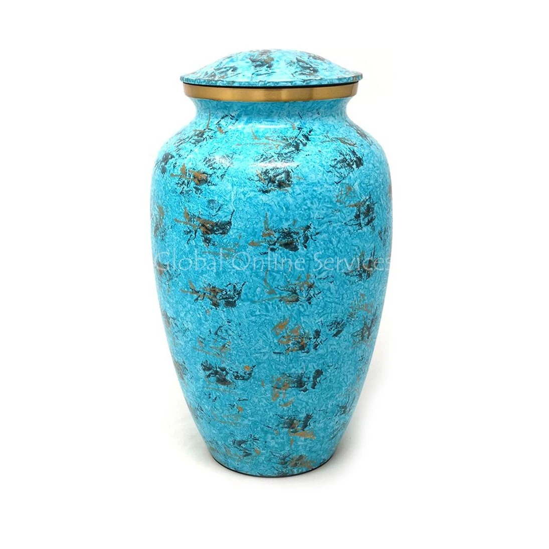 Beautiful Large Water Blue Brass Urn For Human Cremation Ashes
Opens in a new window or tab