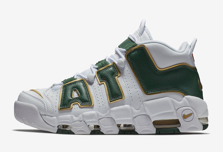 Nike Air More Uptempo ATL QS White Green Metallic Gold Nike Air More Uptempo ATL QS White Green Metallic Gold