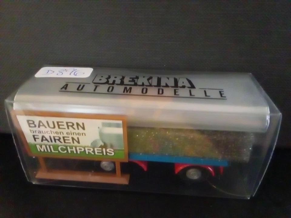 D896 Brekina HO 1:87 neu Ovp Anhänger Werbetafel Kuh Fair Milch Bauern Landwirt - Bild 2 von 4
