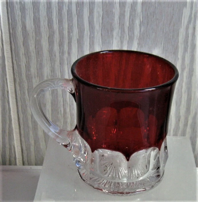 'EAPG*** RUBY STAINED CUP BLOCKED THUMBPRINT BAND BY DUNCAN & MILLER 1890"S - Image 4 of 4