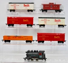 Custom HO Gauge Life-Like Santa fe & Swift Freight Car Train Set of 6 1:87