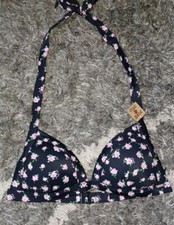 VS PINK PUSH UP TRIANGLE BIKINI TOP   new small black floral