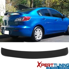 Fits 10-13 Mazda 3 Mazda3 Sedan OE Factory Unpainted Black Trunk Spoiler