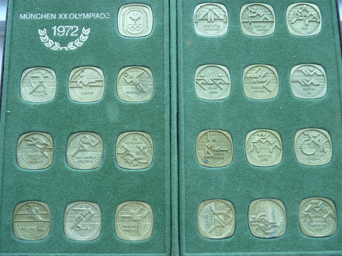 RARE COMPLET SET Canada 1972 Munich Olympics Case Bronze
