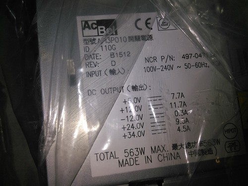 NEW NCR ACBel API3PO10 497-0471829C 563W Power Supply with Cables - Afbeelding 5 van 6