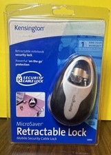 Kensington Laptop Lock Retractable Cable W/ Key On-The-Go Protection Security