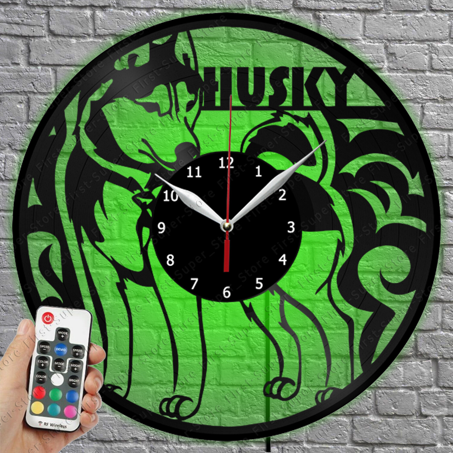 LED Clock Husky Vinyl Record Wall Clock with LED Light 1534