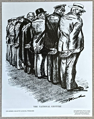 11x14 EDITORIAL SOCIAL COMMENTARY NEWSPAPER CARTOON COMIC ''THE NATIONAL GESTURE''