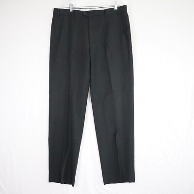 Zanella Pants Mens 35 Todd Nordstrom Wool Dress Suit Formal Flat Front Charcoal